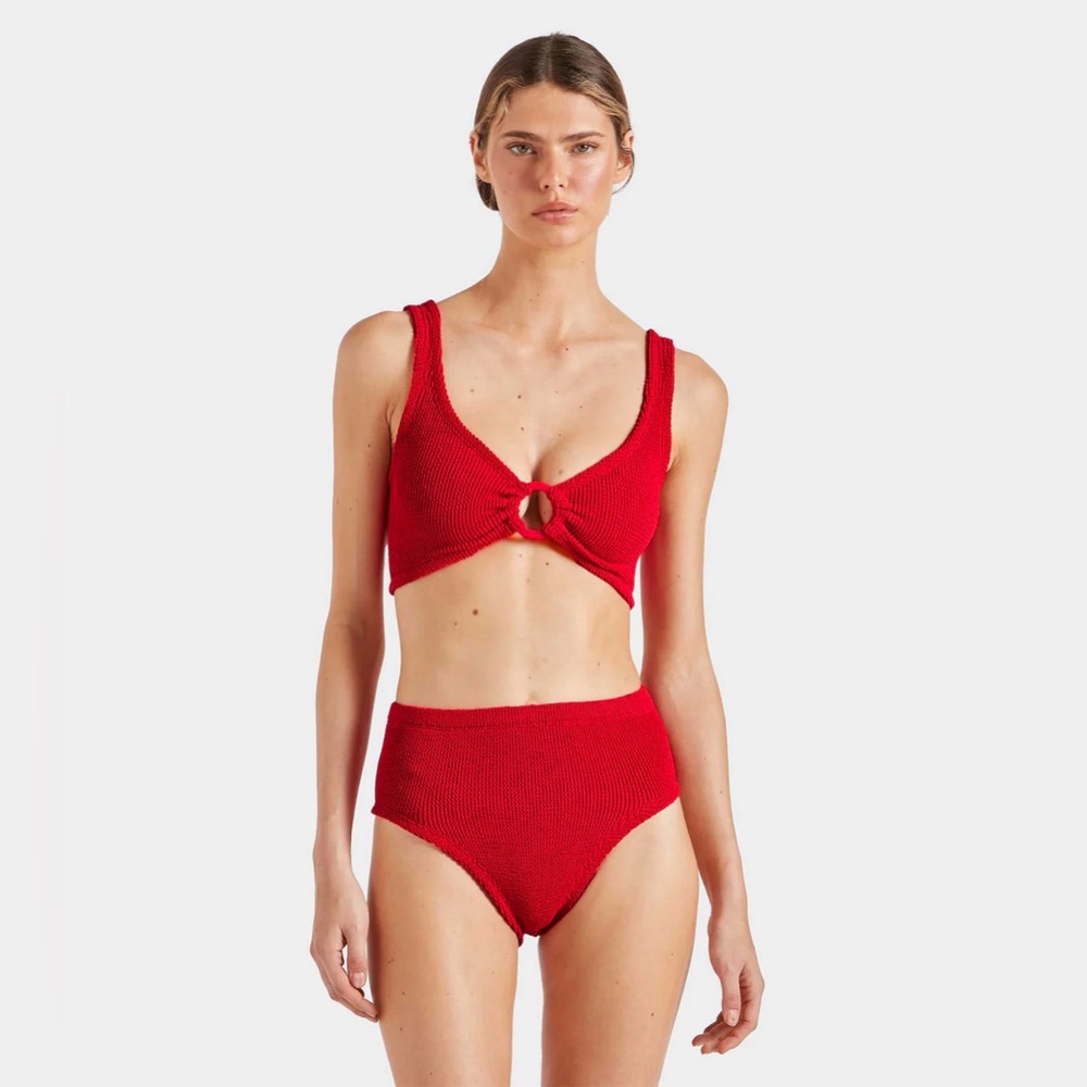 Hunza G Nadine high waisted bikini with tonal hoop